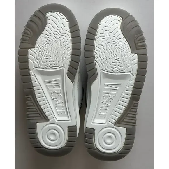 Versace Odissea Mens Leather White/Gray Sneakers 11.5 US (44.5) 1015437 NIB $950
